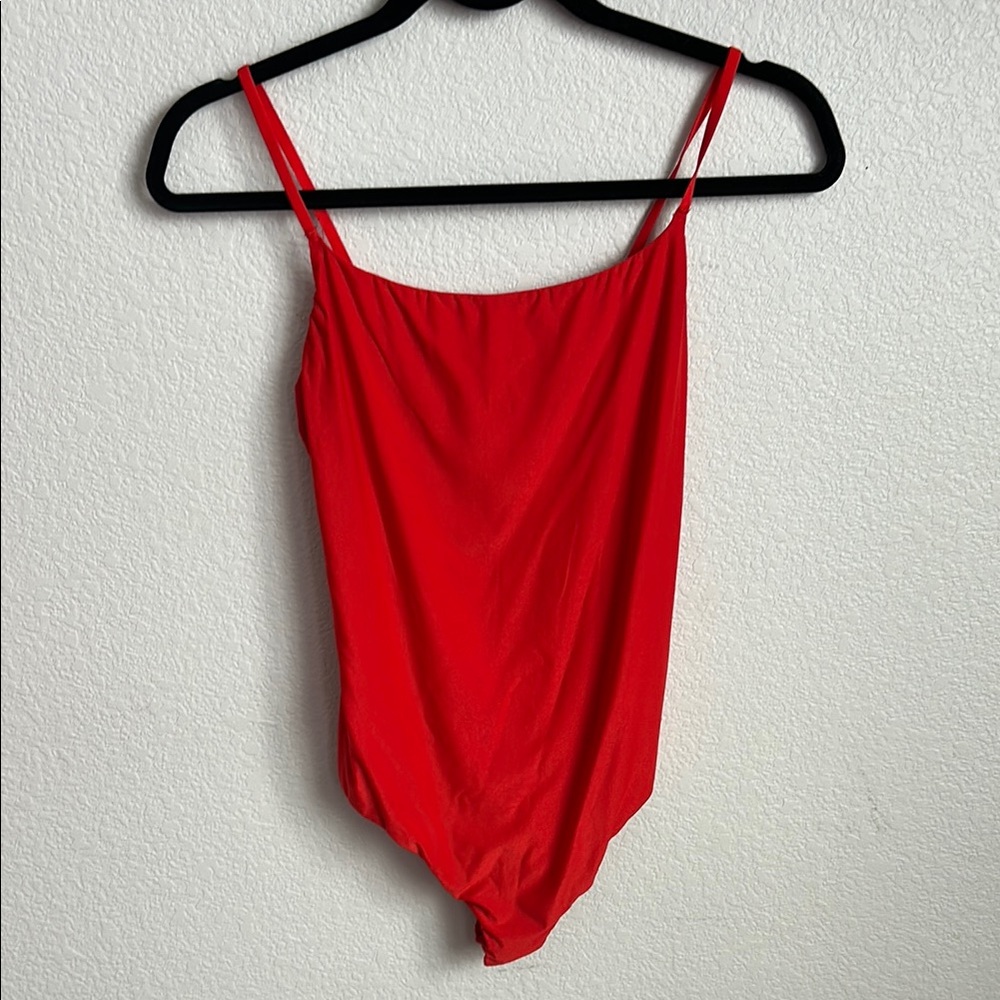 Red Spaghetti Strap Bodysuit